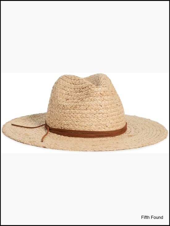 Braided Raffia Sun Hat with Adjustable Drawstring, Wide Brim main image 4